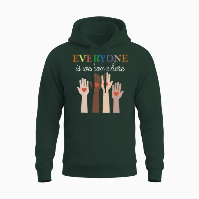 Everyone Is Welcome Here Idaho Teacher Unisex Hoodie - Forest