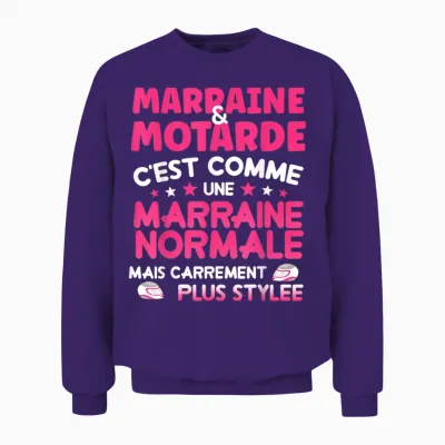 Marraine Et Motarde Cadeau Marraine Plus Stylée Femme Unisex Sweatshirt - Purple