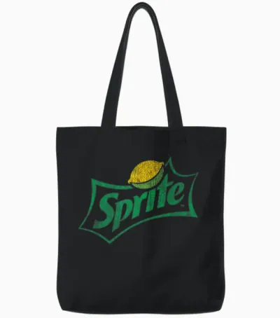Sprite Distressed Logo Tote Bags - Black