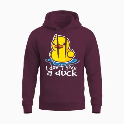 I Don't Give a Duck Lustiges T-Shirt Geschenk Unisex Hoodie - Maroon