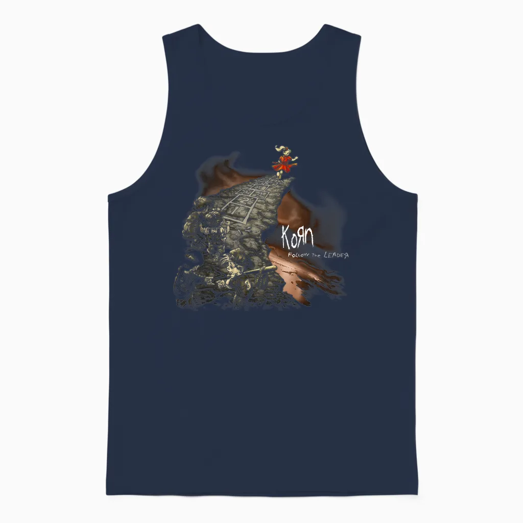 Korn Follow Cliff Unisex Tank Top in Navy