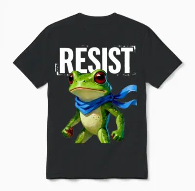 Resist Portland Oregan Frog Unisex T-Shirt - Black