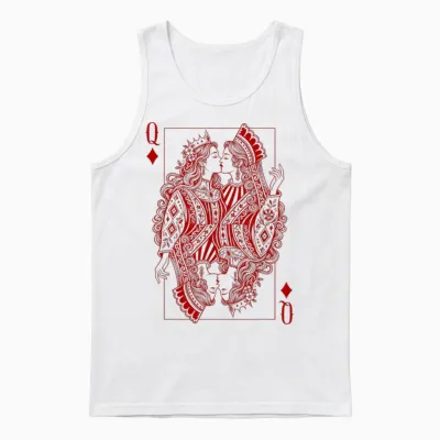 Lesbian Queens Kissing Card Game Lgbt Pride Two Brides Unisex Tank Top - White