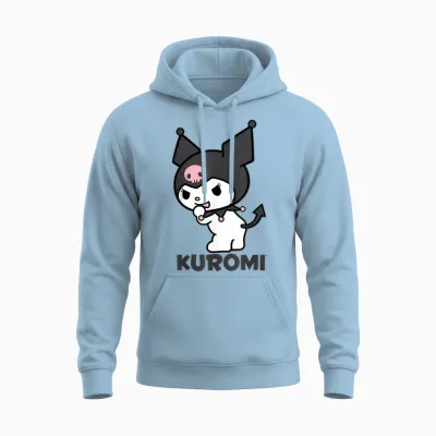 Sanrio Kuromi Backside Logo Unisex Hoodie - Light Blue