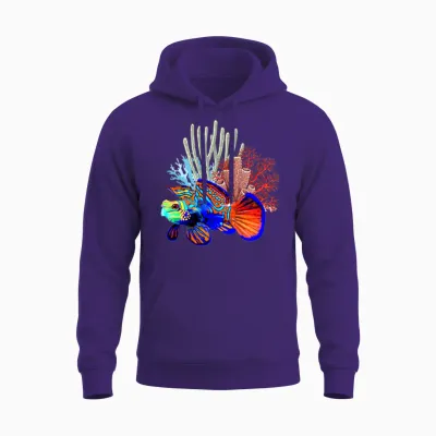 Mandarin Goby Reef Fish Aquarium Lovers Unisex Hoodie - Purple