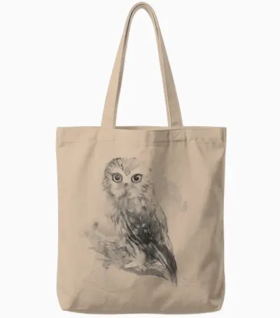 Stunning Northern Owl Monochrome Tote Bags - Natural