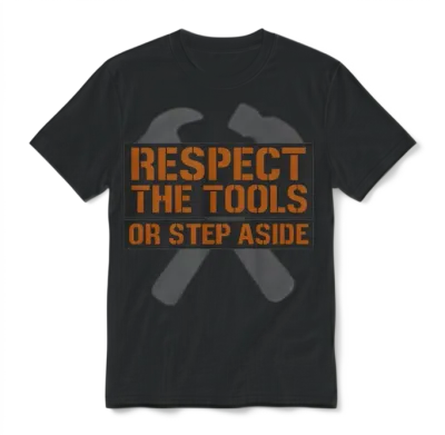Respect the Tools – Bold Tradesman Motto Unisex T-Shirt - Black