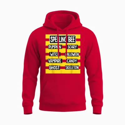 Funny Pun Halloween Costume for Teachers Spelling Bee Unisex Hoodie - Red
