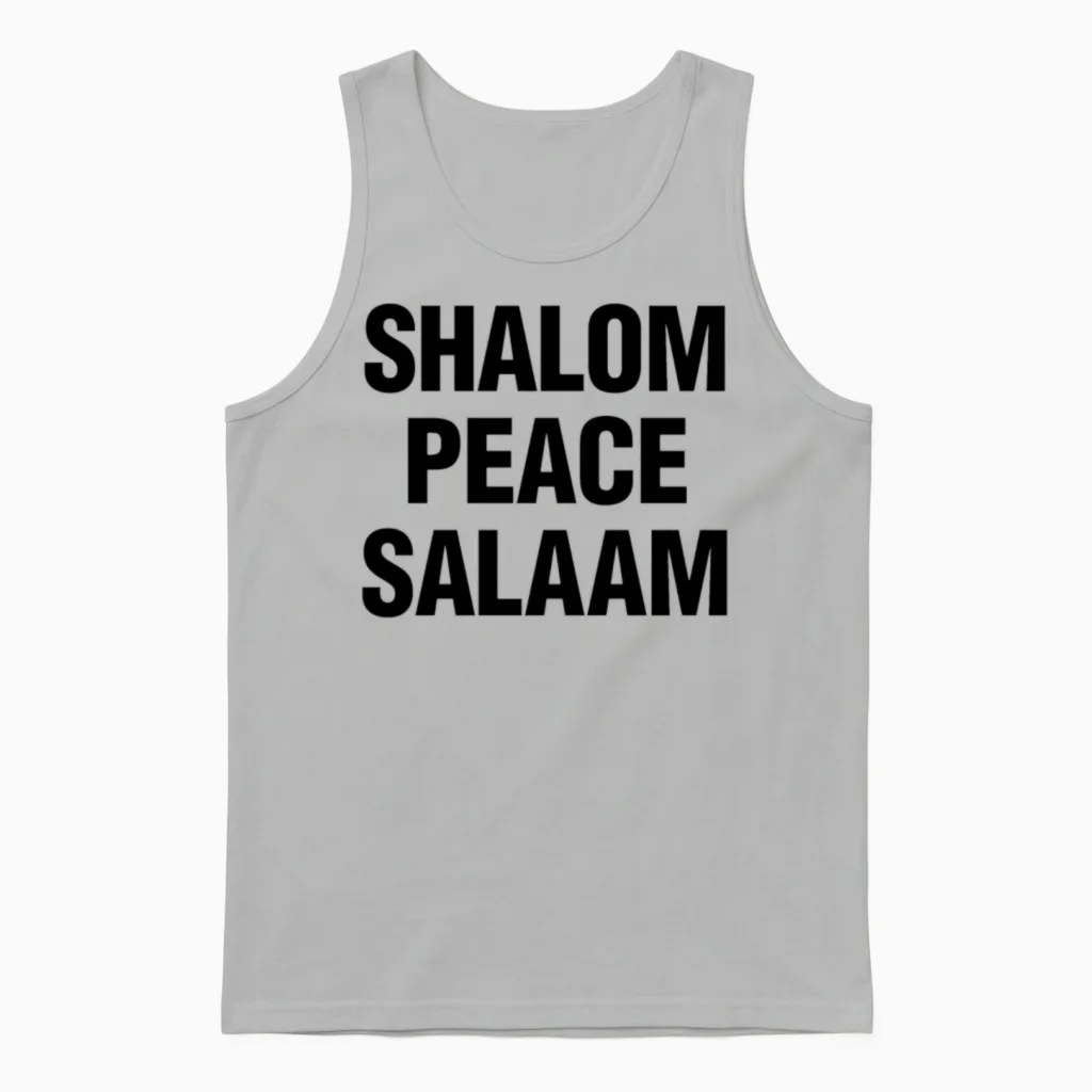 Shalom Peace Salaam Unisex Tank Top in Ash
