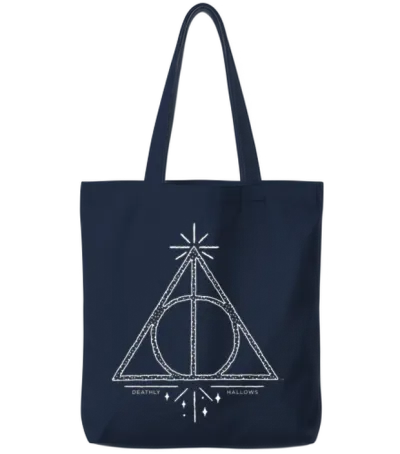 Harry Potter the Deathly Hallows Icon Tote Bags - Navy