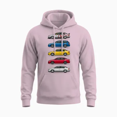 Stack of Audi A4 B5 Unisex Hoodie - Light Pink