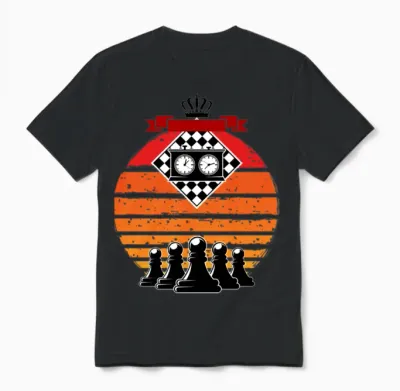 Retro Chess Club Player Unisex T-Shirt - Black