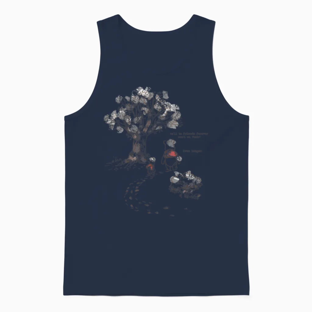 Disney Winnie the Pooh & Piglet Always Friends Forever T-Shirt, White Unisex Tank Top in Navy