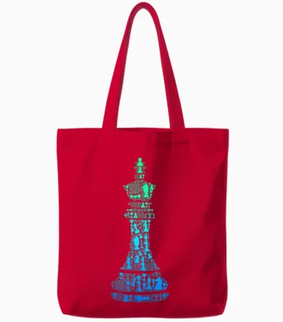Schach König Schachspieler Kinder Jungen Herren Tote Bags - Red