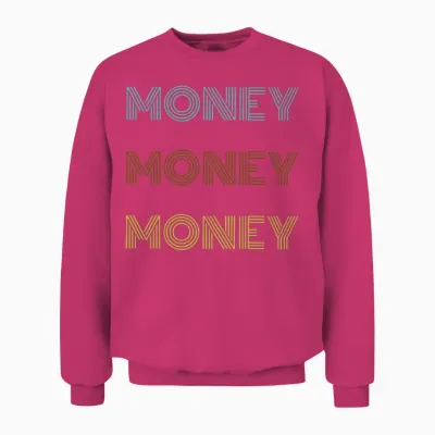 Money Money Money Retro Unisex Sweatshirt - Heliconia