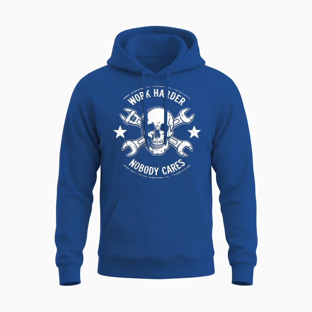(2 Sides) Funny No One Owes You Sht Work Harder Men Jokes Unisex Hoodie in Royal