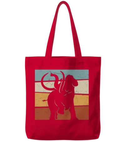 Retro Mammoth Prehistoric Elephant Tote Bags - Red