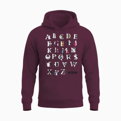Kids Moomin Alphabet Color Kids T-Shirt, Blue Unisex Hoodie - Maroon
