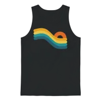 Sunset Retro Unisex Tank Top - Black – 1