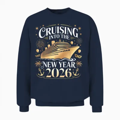 Cruising into 2026 New Years Eve Party Favors Family Holiday Unisex Sweatshirt - Navy