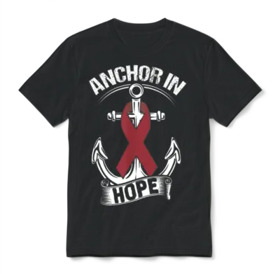 Anchor- Multiple Myeloma Cancer Awareness Unisex T-Shirt - Black