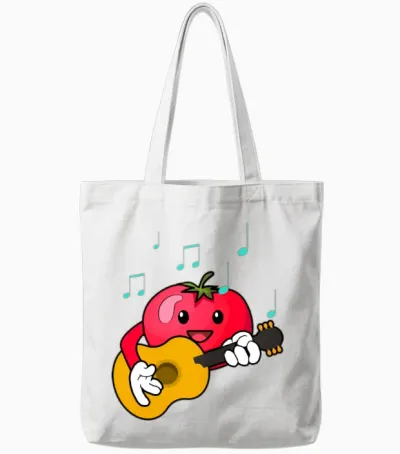 Funny Tomato Outfit Tote Bags - White