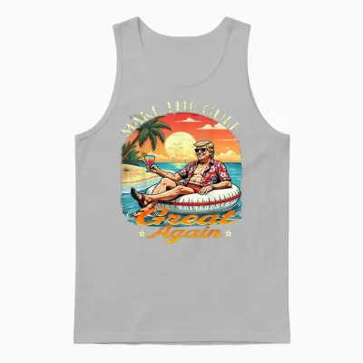 Funny Trump Shirt " Make the Gulf Great " Trump Merchandise Unisex Tank Top - Ash