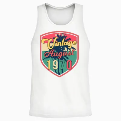 1970 August Retro Unisex Tank Top - White