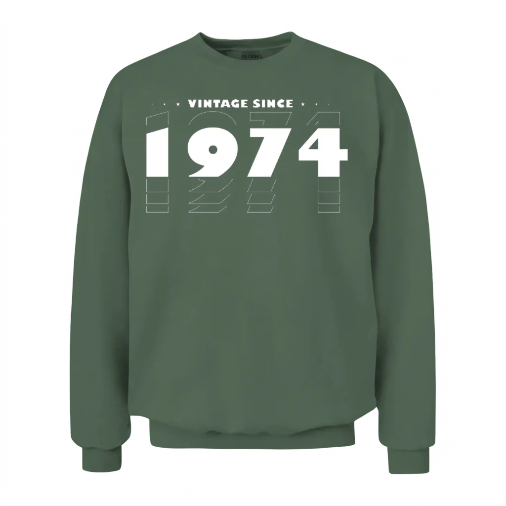 Best of 1974, 51st Birthday Party, Timeless Unisex Sweatshirt - Military Green