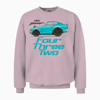 Four Light Blue Unisex Sweatshirt - Light Pink