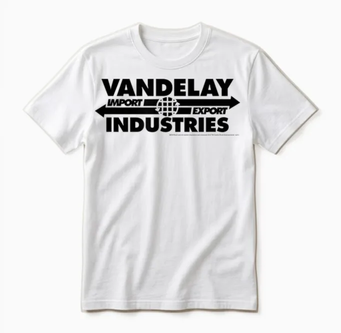 Seinfeld Vandelay Industries Logo Funny 90's Tv Show Unisex T-Shirt in White