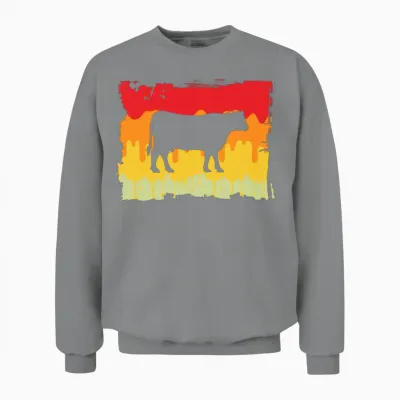Cow Retro Unisex Sweatshirt - Sport Grey