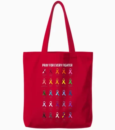 Cancer Awareness Different Ribbon Colors Tote Bags - Red