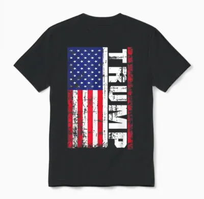 Président Donald Trump Drapeau Américain Vintage Pro Trump Unisex T-Shirt - Black