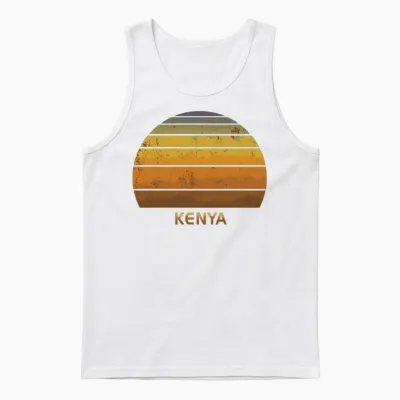 Retro Kenya Unisex Tank Top - White