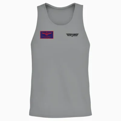 Top Gun Pete Mitchell Maverick T-Shirt Chest Badge, Grey, S Unisex Tank Top - Sport Grey