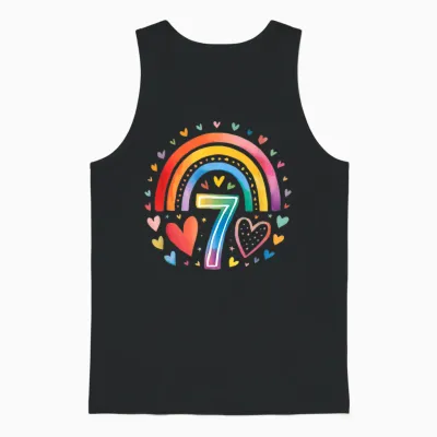 Ich Bin Schon Sieben - Regenbogen 7. Geburtstag Design Für M Unisex Tank Top - Black