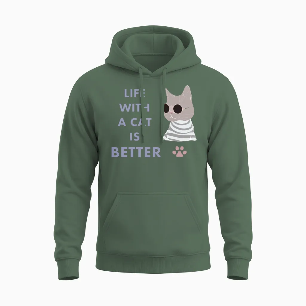 Funny Pictures Unisex Hoodie in Military Green