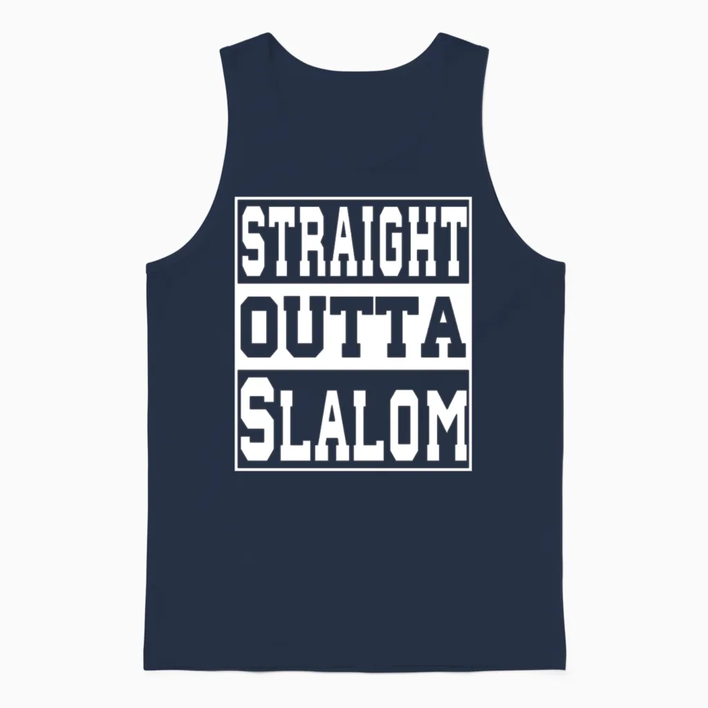 Slalom Saying Funny Unisex Tank Top in Navy