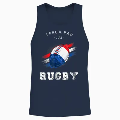 Funny Rugby Player Shirt, Je Peux Pas J'ai Rugby Design Unisex Tank Top - Navy
