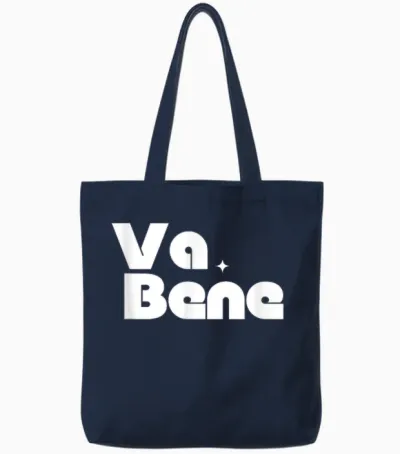 Va Bene - Très Bien - Ok Graphisme Tote Bags - Navy