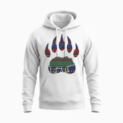 Native American Bear Claw Unisex Hoodie - White