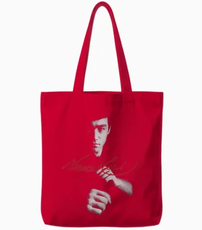 Bruce Lee in the Shadows Signature Tote Bags - Red