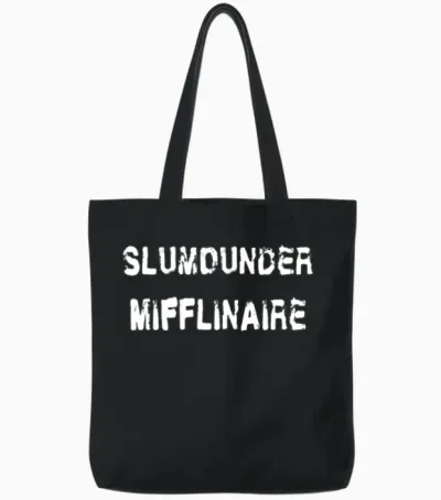 Slumdunder Mifflinaire Travel Retro Retro Tote Bags - Black