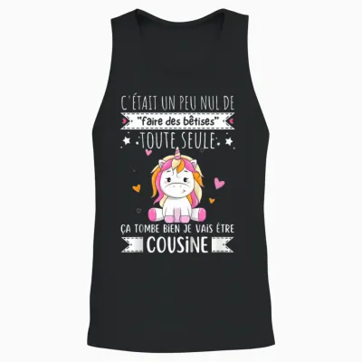 Child Future Cousine 2025 Pregnancy Announcement, Soon Cousine T-Shirt, Black, 2 Unisex Tank Top - Black