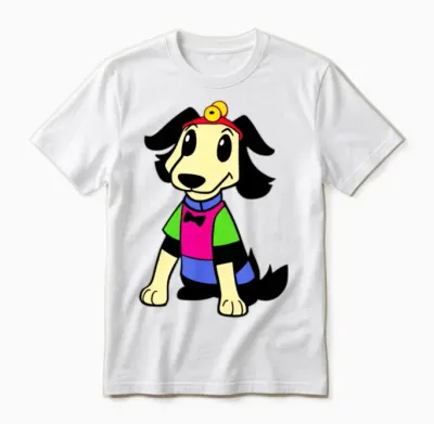 Cartoon Funny Dog Unisex T-Shirt - White