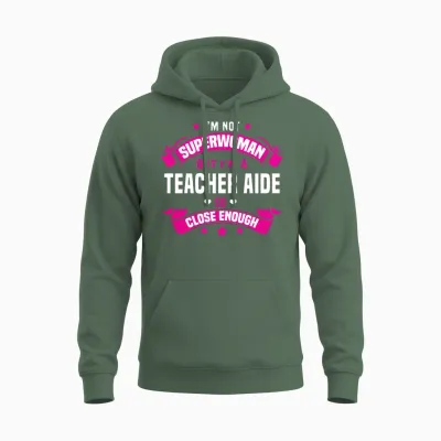Teacher Aide Unisex Hoodie - Military Green