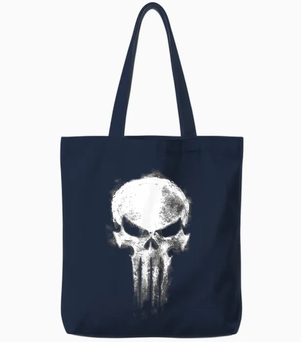 Marvel Daredevil Born Again Skull the Punisher Returns Tote Bags in Navy