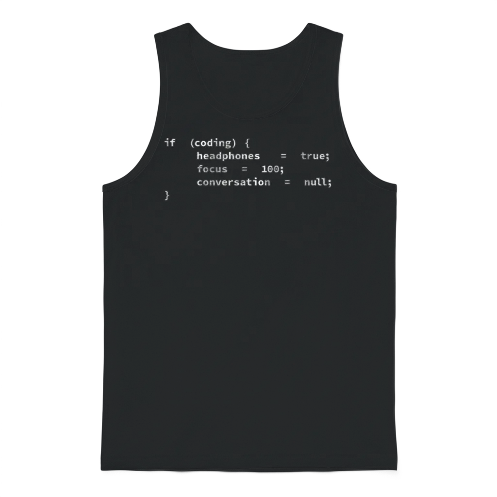 Coding Headphones, Coder, Programmer Unisex Tank Top - Black