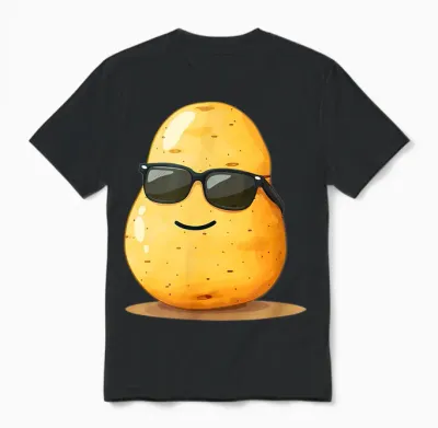 Cool Aussehende Kartoffel Mit Sonnenbrille Für Mann Und Frau Unisex T-Shirt - Black